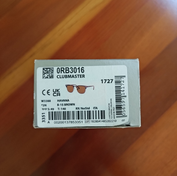 Ray Ban Clubmaster Men's Sunglasses - Picture 3 of 9